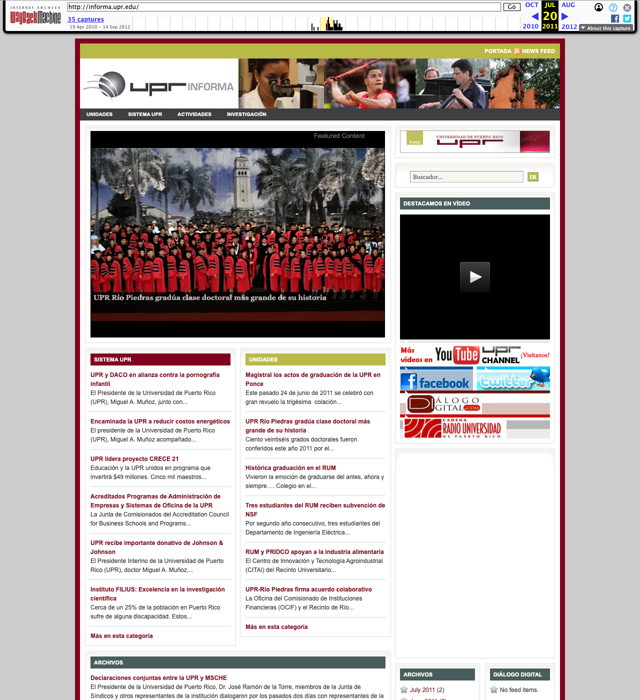 Captura de Blog Diez para la Década Avanza del 20 de julio de 2011