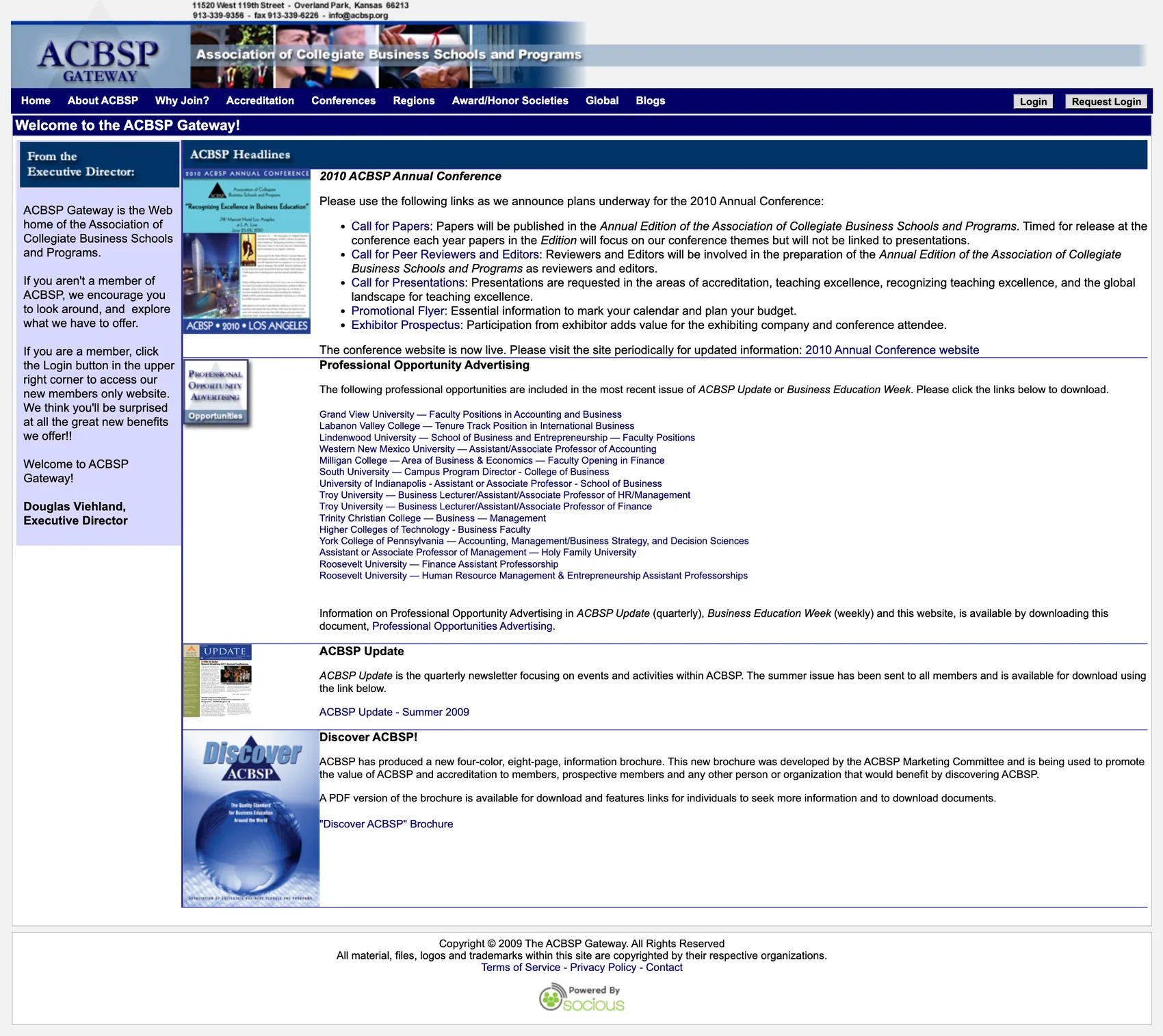 Captura de Association of Collegiate Business Schools and Programs- ACBSP del 18 de octubre de 2009